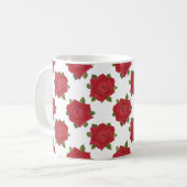 Romantische Rote Rosen Custom Coffee Tasse (Vorderseite Links)