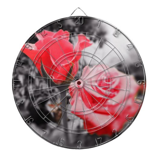 Romantische Rote Rosen Dartscheibe (vorne)