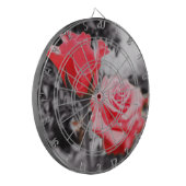 Romantische Rote Rosen Dartscheibe (Vorderseite Links)