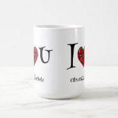 Romantische Rote Rosen des Blumenherzes Valentine Kaffeetasse (Mittel)