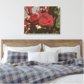 Romantische Rote Rosen Digitale Kunst überwundene  Leinwanddruck (Insitu (Schlafzimmer))
