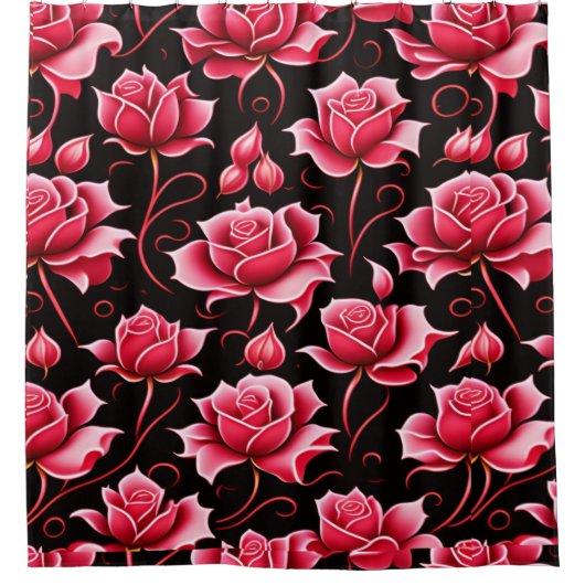 ROMANTISCHE ROTE ROSEN DUSCHVORHANG (Vorderseite)