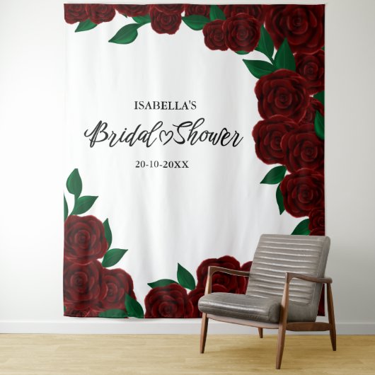 Romantische rote Rosen fallen / Brautparty Wandteppich (Beispiel)