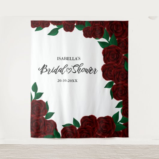 Romantische rote Rosen fallen / Brautparty Wandteppich (Vorderseite)