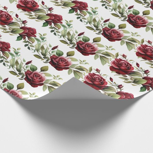 Romantische Rote Rosen Geschenkpapier (Ecke)
