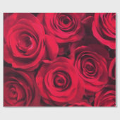 Romantische Rote Rosen Geschenkpapier (Flach)
