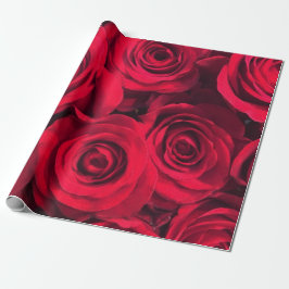 Romantische Rote Rosen Geschenkpapier