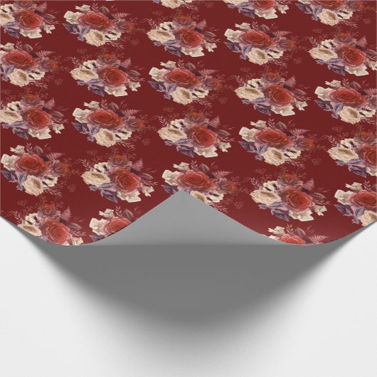 Romantische Rote Rosen Geschenkpapier (Ecke)