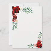 Romantische Rote Rosen Gold Butterfets Brautparty Einladung (Rückseite)