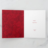 Romantische Rote Rosen Gold - Valentinstag Karte (Innenseite)