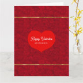 Romantische Rote Rosen Gold - Valentinstag Karte (Gelbe Blume)