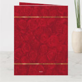 Romantische Rote Rosen Gold - Valentinstag Karte (Rückseite)