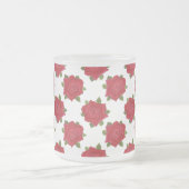 Romantische Rote Rosen Handgemalt Muster auf Weiß Mattglastasse (Mittel)