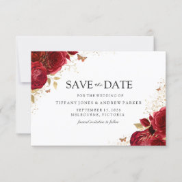 Romantische Rote Rosen Hochzeit der Goldenen Flora Save The Date