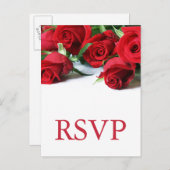 Romantische Rote Rosen Hochzeit RSVP Postkarte (Vorne/Hinten)