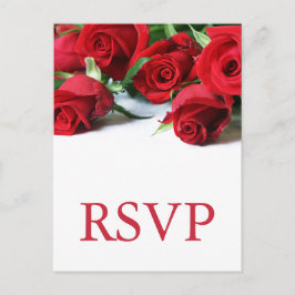 Romantische Rote Rosen Hochzeit RSVP Postkarte