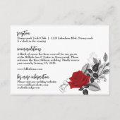Romantische Rote Rosen Hochzeitsausweis Begleitkarte (Vorderseite)