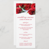 Romantische Rote Rosen Hochzeitsmenü Menükarte (Vorne/Hinten)