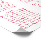 Romantische Rote Rosen Hochzeitstabelle Poster (Ecke)