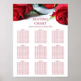 Romantische Rote Rosen Hochzeitstabelle Poster
