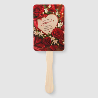 Romantische rote Rosen & Jasmin Du bist etwas Beso Fächer