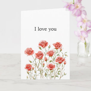 Romantische Rote Rosen Liebe Karte