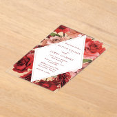 Romantische Rote Rosen Moderne Hochzeit Acryleinladungen (Ablage )