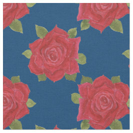 Romantische Rote Rosen Muster auf blauem, individu Stoff