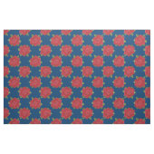Romantische Rote Rosen Muster auf blauem, individu Stoff (Fat Quarter (45,7 x 55,9 cm))