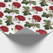 Romantische Rote Rosen Muster Geschenkpapier (Ecke)