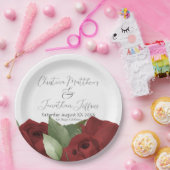 Romantische Rote Rosen Pappteller (Party)