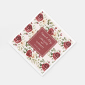Romantische Rote Rosen Rosa Hochzeit Serviette (Ecke)