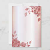 Romantische Rote Rosen Rotes Glitzer Einladung (Rückseite)