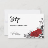 Romantische Rote Rosen RVSP Wedding Response Card RSVP Karte (Vorderseite)