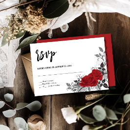 Romantische Rote Rosen RVSP Wedding Response Card RSVP Karte
