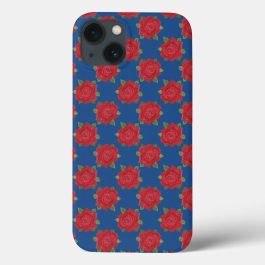 Romantische Rote Rosen über Deep Blue Custom Ipad Case-Mate iPhone Hülle (Rückseite)