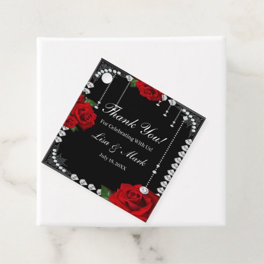 Romantische Rote Rosen und Diamanten Geschenkanhänger (Beispiel)