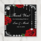 Romantische Rote Rosen und Diamanten Geschenkanhänger (Vorderseite)