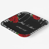 Romantische Rote Rosen und Diamanten Pappteller (Gewinkelt)
