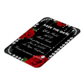 Romantische Rote Rosen und Diamanten Save the Date Magnet (Linke Seite)