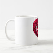 Romantische rote Rosen Valentinherz Kaffeetasse (Links)