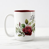Romantische Rote Rosen Zweifarbige Tasse (Links)