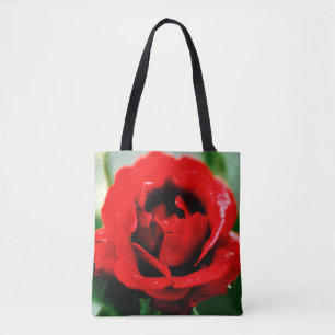 Romantische rote Rosenblume Tasche
