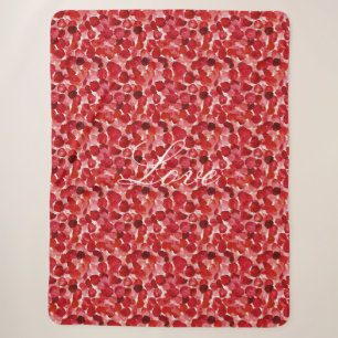 Romantische rote Rosenblüten Blumenliebe Sherpadecke