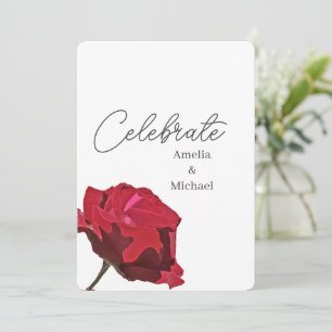 Romantische rote Rosenhochzeit Einladung