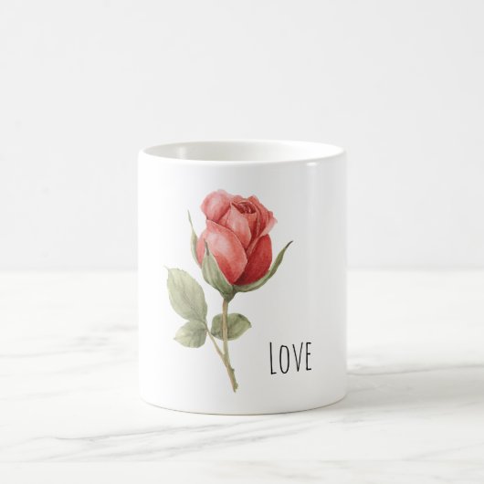 Romantische rote Rosenliebe Kaffeetasse (Mittel)