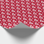 Romantische rote Spitzen Herz Valentinstag Muster Geschenkpapier (Ecke)