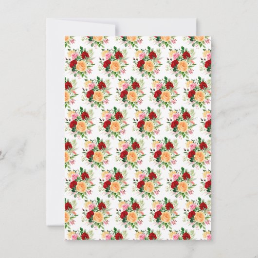 Romantische rote und orangefarbene Rosen Brause-Br Dankeskarte (Rückseite)