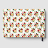 Romantische rote und orangefarbene Rosen Brausebad Gästebuch (Rückseite)