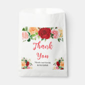 Romantische rote und orangefarbene Rosen Geschenktütchen (Vorderseite)